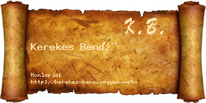 Kerekes Benő névjegykártya
